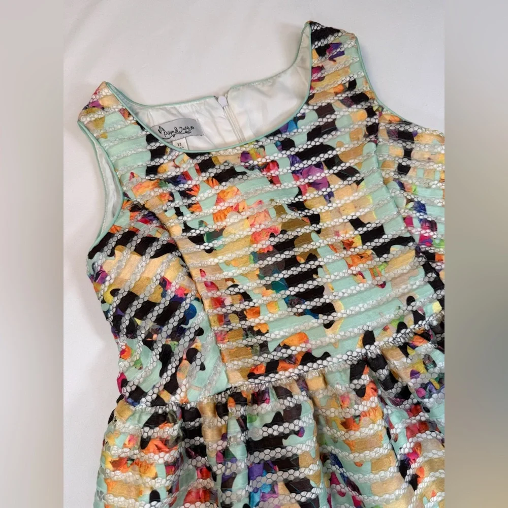 NWT‎ PIPPA & JULIE Girls’ Floral Fit & Flare Sleeveless Textured Dress Size 12